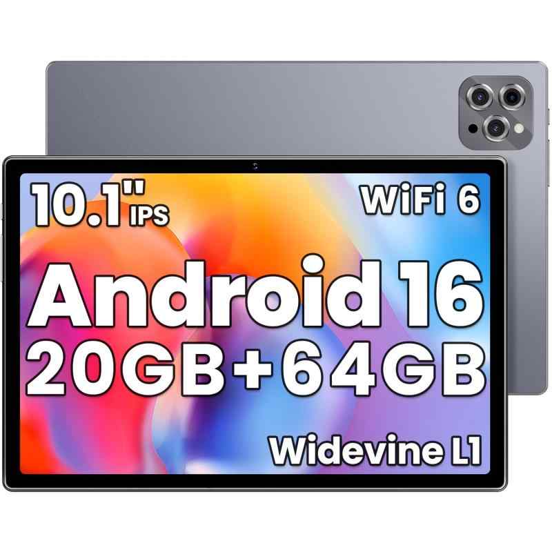 【タブレット 10インチ wi-fiモデル】12GB+64GB+1TB TF拡張、8コアCPU WidevineL1+GMS認証+Type-C充電+6000mAh、Android タブレット 1280*800 IPS画面 、WiFi6+BT5.0+OTG