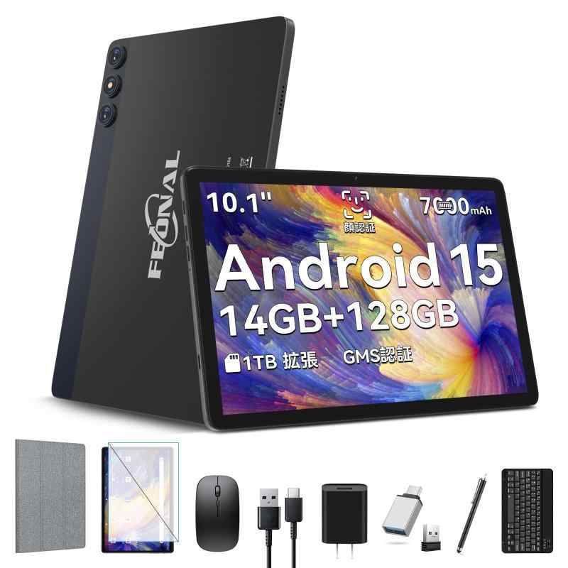 【豪華 セット版】FEONAL Android 15 タブレット 10インチ D106