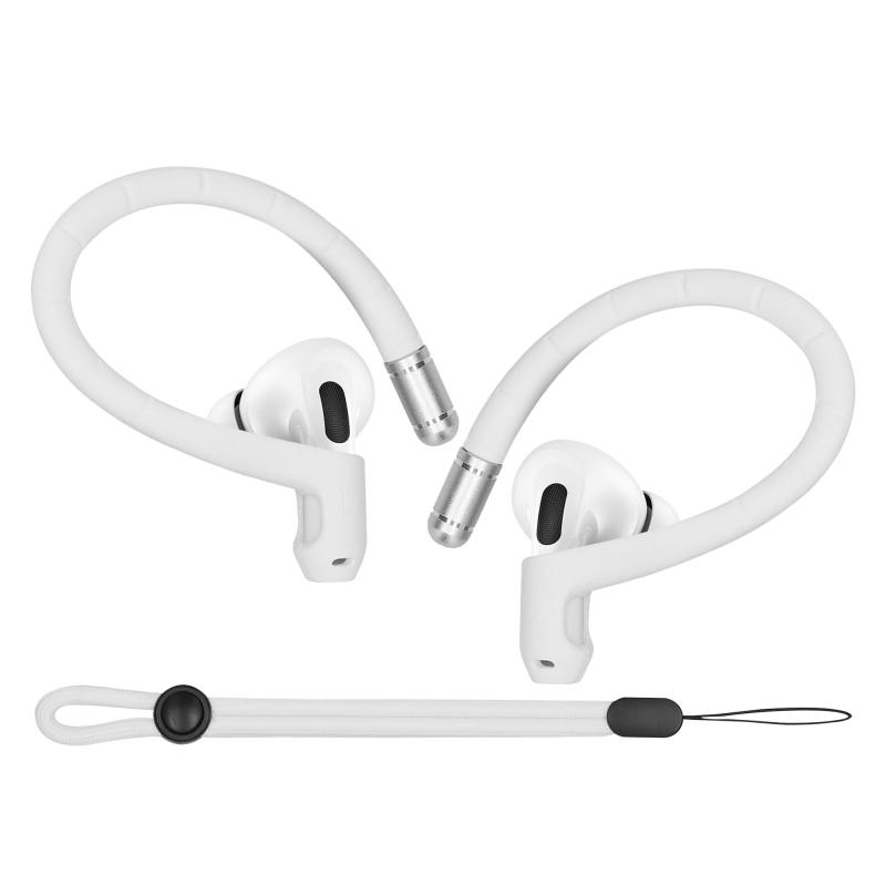 Rakuten - kwmobile 落下防止 イヤーフック Apple Airpods 1 / 2 / 3 / 4 / Pro 1 / Airpods Pro 2対応 - ズレ防止 固定 シリコンフック 白色