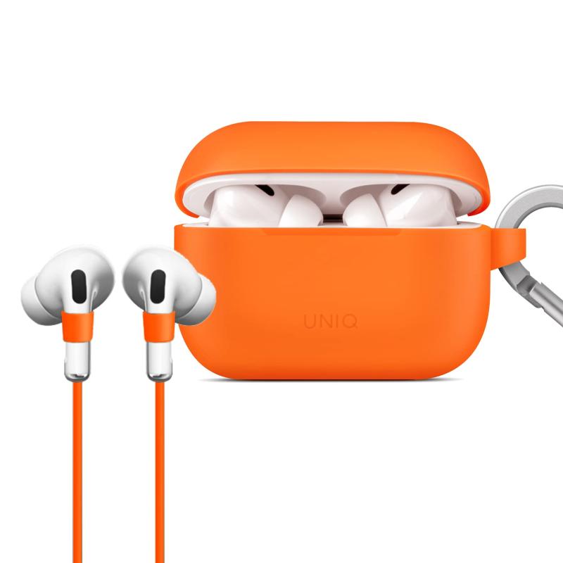 UNIQ AirPods Pro2 ケース AirPodsPro2に対応 ケース ワイヤレス充電対応 衝撃 吸収 保護 LED可視 シリコンカバー カラビナ/ストラップ付き Vencer