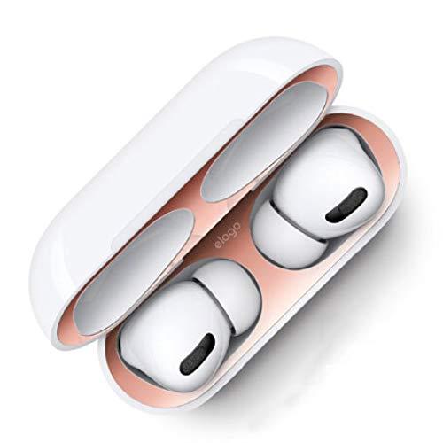 【elago】 AirPods Pro ダストガード 金属粉 侵入防止 防塵 アクセサリー メタリック コーティング プレート 2枚×2セット インナー スキンシール Apple AirPodsPro MWP22J/A エアーポッズプロ 対応 D