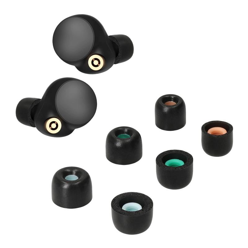 kwmobile 6x イヤーチップ Sony WF-1000XM4対応 イヤーピース - 交換用 パッド S/M/Lサイズ 黒色