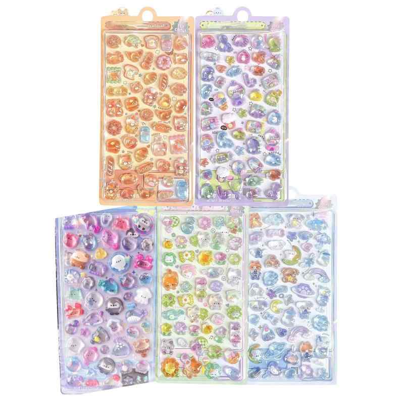 【触りたくなる】4枚重複なし お得セット おしりぷにぷにシール かわいい ぷくぷく キャラクター 3D マシュマロ ふわふわ もちもち もっちりスクイーズ ステッカー シール帳 デコレーショ komorebishop-10222321 木漏れ日ショップ サンプル画像3