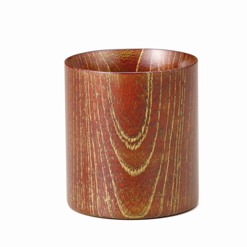山中漆器 木製 マグ カップ 木箱入 欅 ゴールドレッド SX-0599