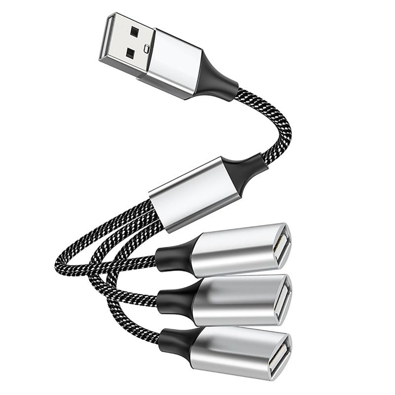 TRkin USBディスペンサ3-in-1 USBハブUSBオス-3 USBマザー電源延長線はPC/ノートパソコン/USBディスク/テレビなどの