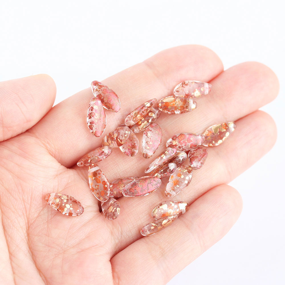 【最大15%OFFクーポン発行中！】チェコビーズ ダガー 6×12mm ブロンズ×ゴールド 約20個 チェコガラス ビーズ ハンドメイド 材料 パーツ ピアス イヤリング ネックレス 素材 お買い物マラソンの商品画像 3