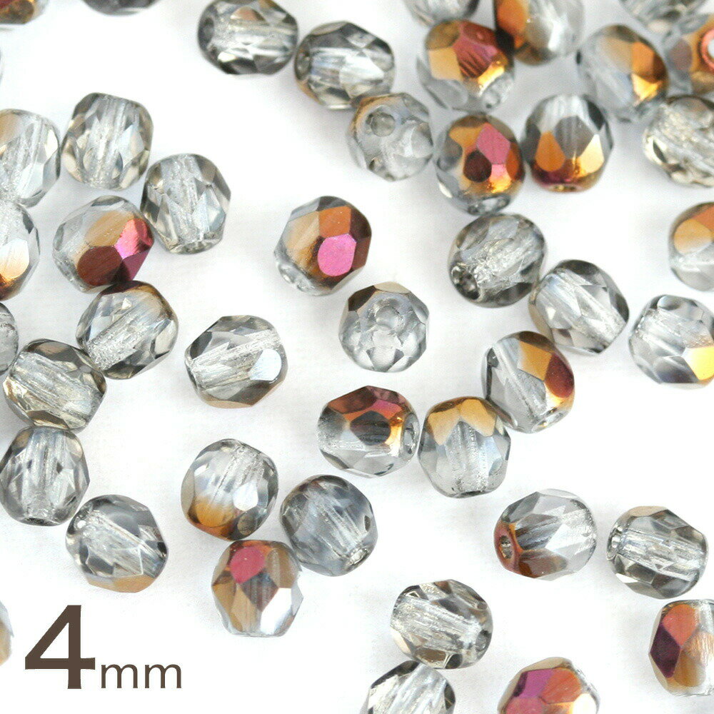 チェコビーズ FP 4mm 30個 クリスタルハーフブロンズオーロラ チェコガラス ビーズ パーツ ピアス アクセサリーパーツ スーパーSALE komorebista-10001798 コモレビスタ パッケージ画像