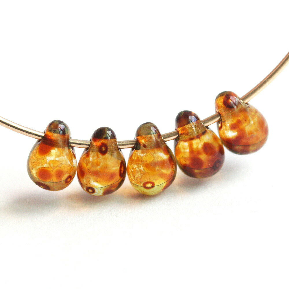 チェコビーズ ドロップ 4×6mm クリスタルピカソ 約30個 アクセサリーパーツ ハンド...