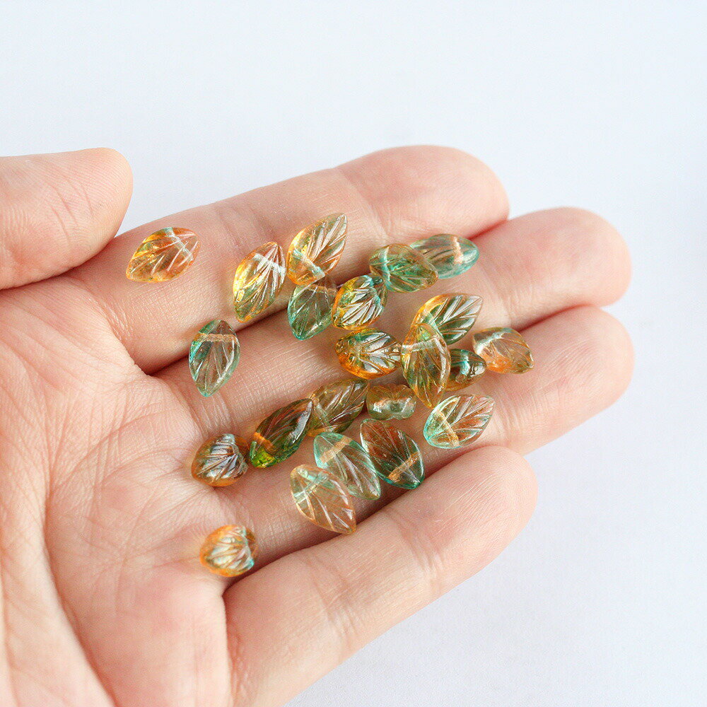 【スーパーSALE☆最大20%OFFクーポン】チェコビーズ ブナの葉 リーフビーズ 7×11mm ...