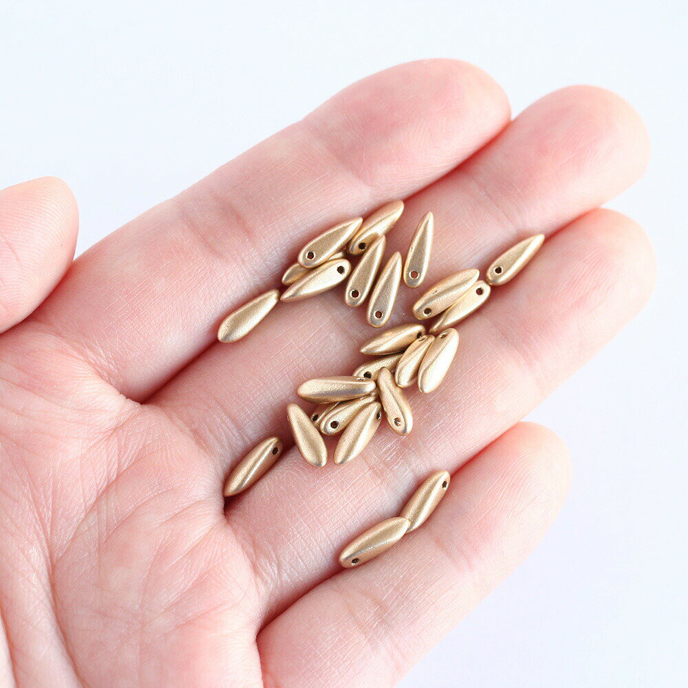 【最大15%OFFクーポン発行中！】チェコビーズ ダガー 3×11mm フルコートマットゴールド 約20個 チェコガラス ビーズ ハンドメイド 材料 パーツ ピアス イヤリング ネックレス 素材 お買い物マラソンの商品画像 3