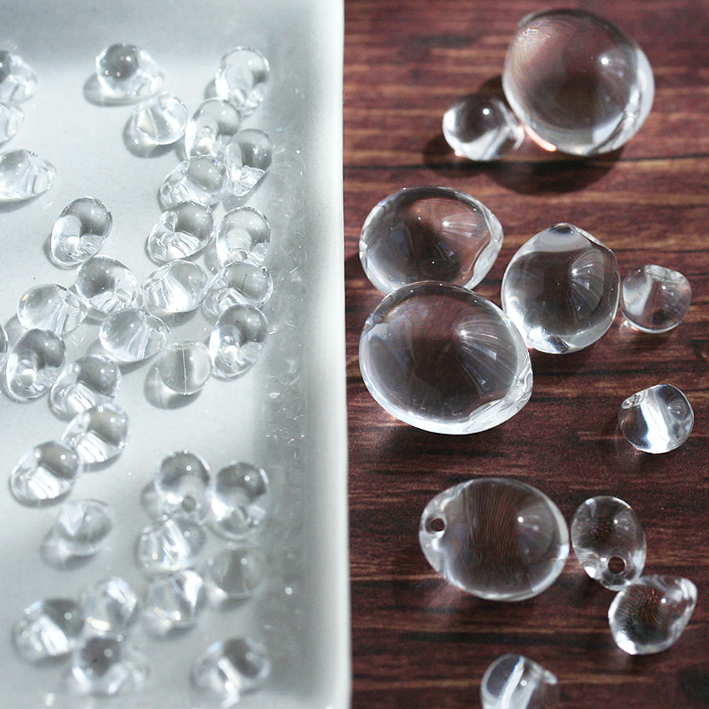 クリアドロップアクリルビーズ 約8mm10mm 15mm 18mm 10-120個 透明ビーズ 樹脂 ア...