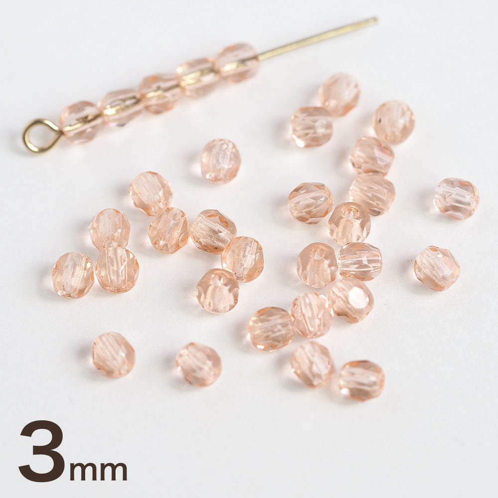 樂天商城 - チェコビーズ FP 3mm ライトローズ 30個 アクセサリーパーツ ファイヤーポリッシュ チェコガラス ビーズ パーツ ピアス ハンドメイド ピンク