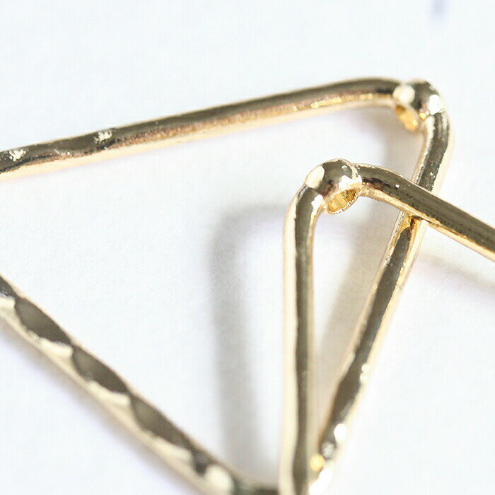【最大15%OFFクーポン発行中】アクセサリーパーツ 2個セット きらめきフレーム トライアングル 大 ゴールド メタルパーツ フープ 手作り ピアス パーツ アクセサリー ハンドメイド 三角 ダブル お買い物マラソン