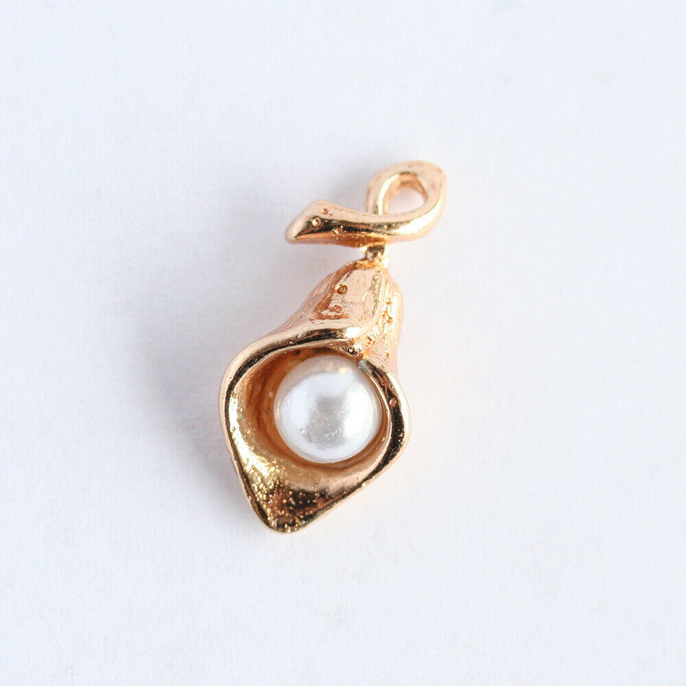 【最大15%OFFクーポン発行中！】アクセサリーパーツ メタルチャーム パール フラワー 葉っぱ 葉モチーフ 植物 手芸 ハンドメイド パーツ メタルパーツ ピアス イヤリング お買い物マラソン