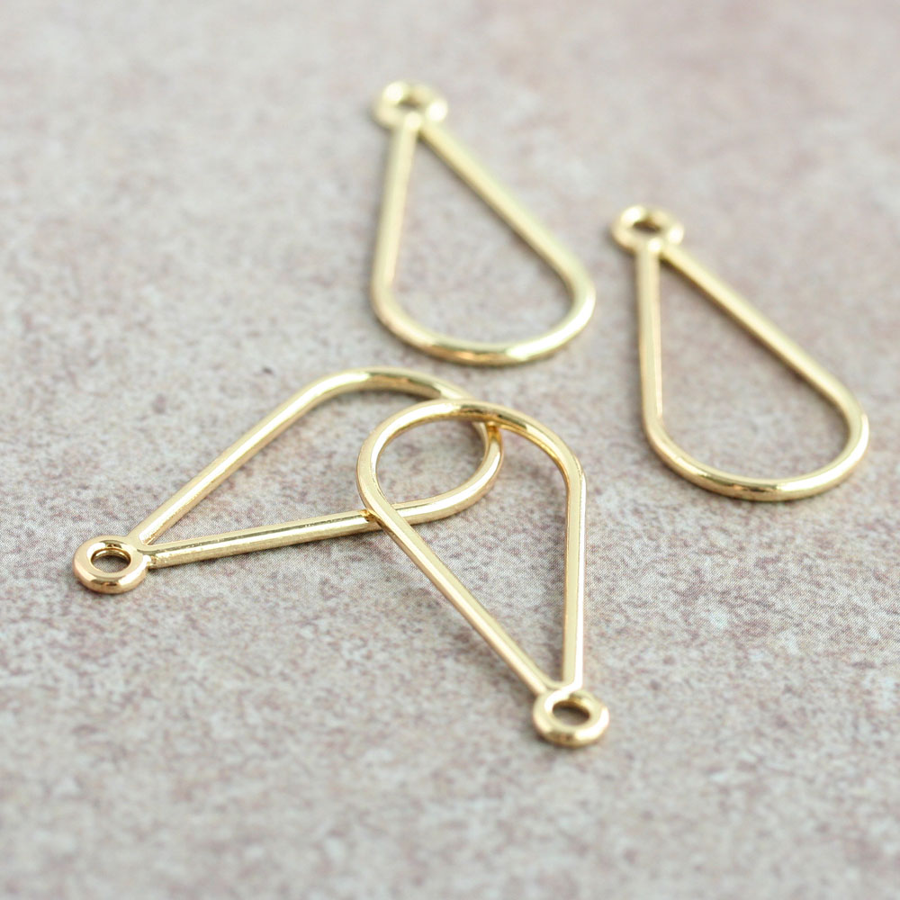 【最大15%OFFクーポン発行中】カン付きドロップフープ ゴールド 4個入 アクセサリーパーツ ハンドメイド メタルパーツ メタルチャーム フレーム 雫 しずく 素材 手芸 ピアス お買い物マラソン