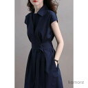 【送料無料】ワンピース シャツワンピース ノースリーブワンピース レディース オフィスカジュアル 通勤 ミモレ丈 春 夏 春夏 春物(4)