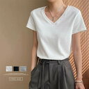 【送料無料】カットソー レディース 半袖 夏 コットン Tシャツ ブラウス 無地 Vネック 涼しい 柔らかい 春 夏 tシャツ 切り替え