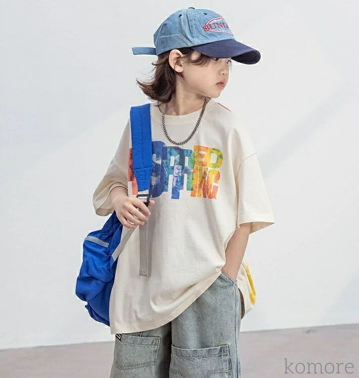 【送料無料】キッズ Tシャツ 半袖 男の子 運動 ジュニア Tシャツ 半袖 トップス 子供服 大きいサイズ ..