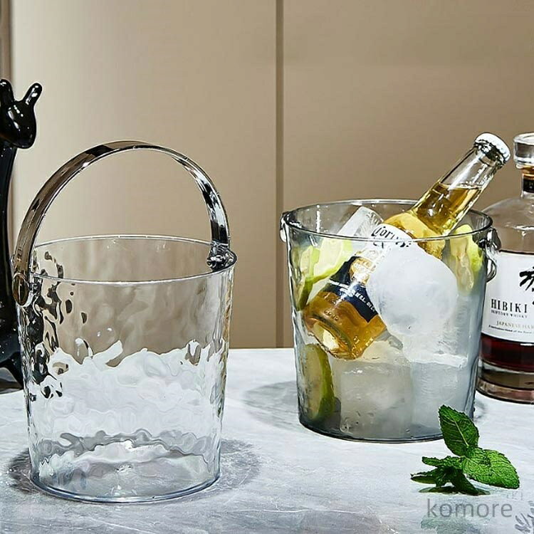 【送料無料】氷入れ アイスバケット 酒 ワインクーラー 氷バケツ ワイン アイスペール シャンパンクーラー クーラー ポータブル クリア komorebizakka-10047983 KomorebiZakka サンプル画像2
