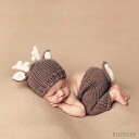 【送料無料】Baby COSTUME シカデザイン 鹿 帽子 2点セット ニューボーンフォト 寝相アート 月齢フォト 新生児フォト 写真撮影 記念写真