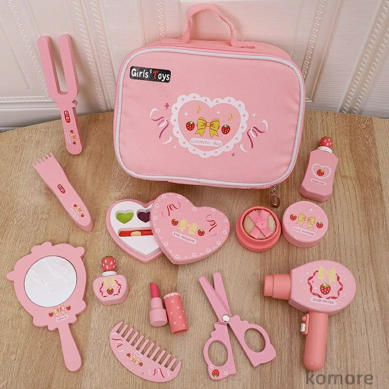 【送料無料】おままごと メイクおもちゃ 木製 メイクアップセット キッズ 女の子 子ども 化粧セット コスメセット 木のおもちゃ ごっこ遊び