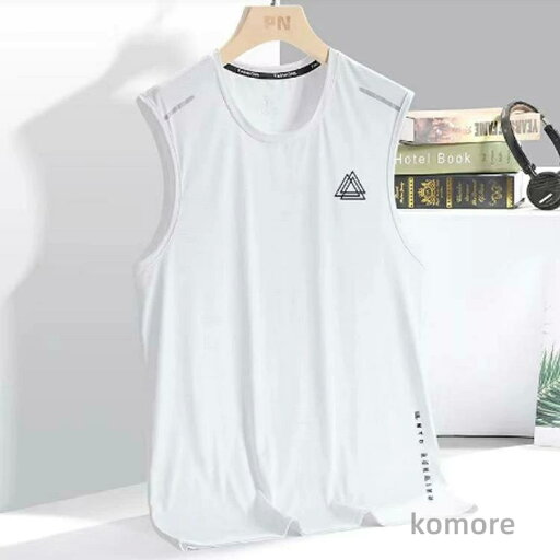 【送料無料】薄手 タンクトップ 接触冷感 作業着 フィットネス メンズ 夏 ドライ 2枚セット 吸汗速乾 涼しい 袖なしTシャツ 無地 スポーツウ