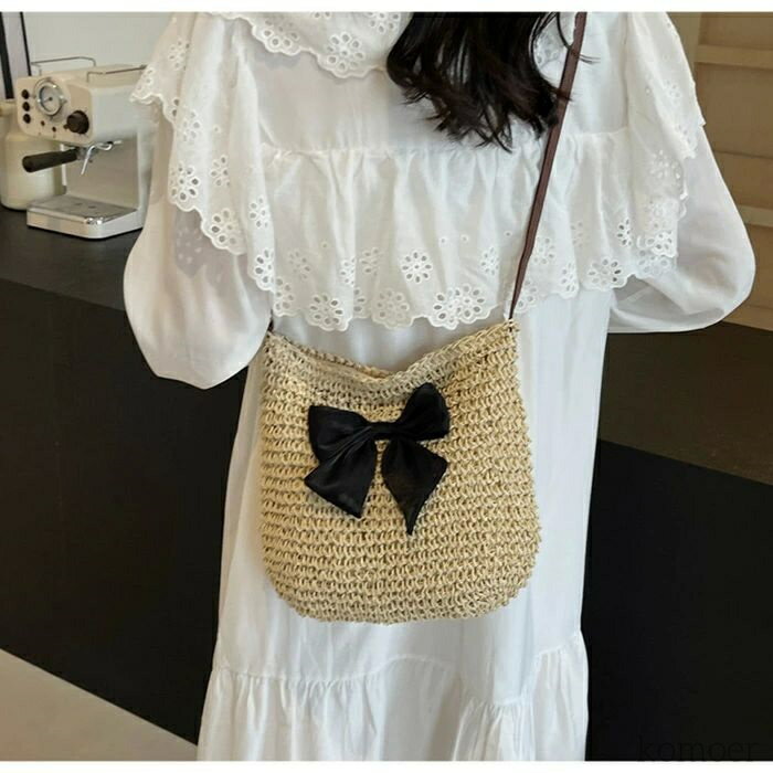 【送料無料】カゴバッグ 編み込み かわいい ミニショルダーバッグ リボン かごバッグ 小さめ レディース ショルダーバッグ バッグ 斜め掛け