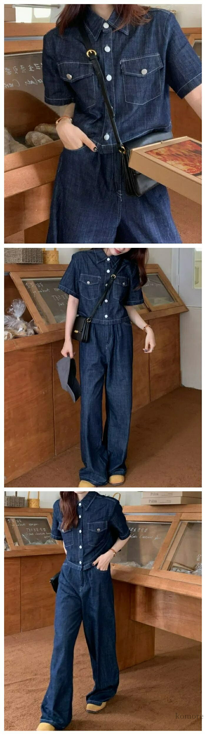 【送料無料】スポーツウェア セットアップ スウェット ゆったり 上下セット デニム 春夏 パンツ デニム レディース カーディガン デニム