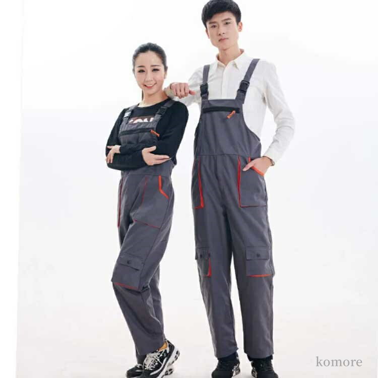 【送料無料】ボトムス 冬 配色 秋 カーゴパンツ メンズ つなぎ ワークパンツ 春 多ポケット ワークマン カジュアル ネイビー サロペット