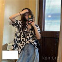 【送料無料】レディース トップス 夏 シャツ ブラウス 総柄 シンプル 開襟 ハワイシャツ 日焼け止め服 半袖 花柄 薄手 ゆったり ビーチ