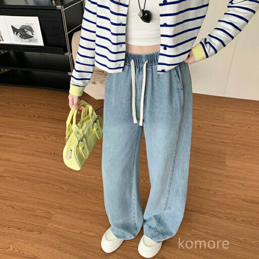【送料無料】ウエストゴム ジーパン 薄手 イージーパンツ リラックスパンツ 美脚 お洒落 着回し 着痩せ ゆったり カジュアル 20代 30代 40代 【送料無料】ウエストゴム ジーパン 薄手 イージーパンツ リラックスパンツ 美脚 お洒落 着回し 着痩せ ゆったり カジュアル 20代 30代 40代