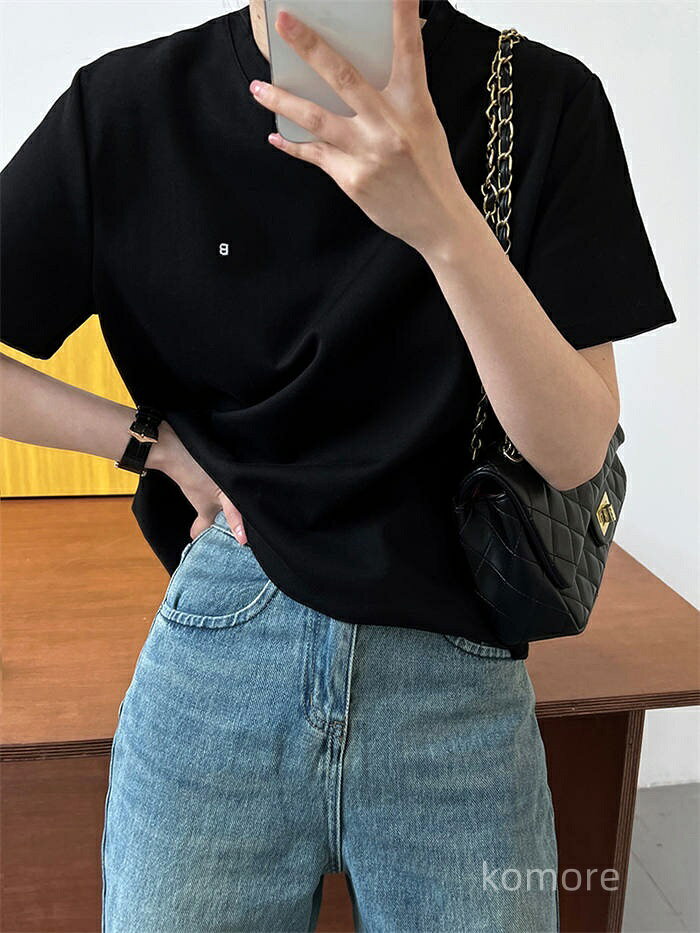 【送料無料】シンプル 部屋着 着痩せ 夏 春 着回し 綿 コットン カジュアル ルームウェア オフィス ベーシック 体型カバー ホワイト ブラック