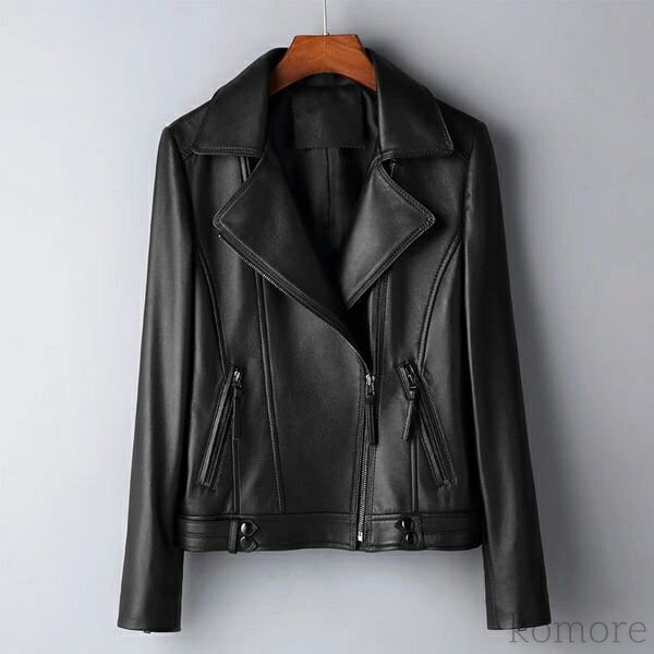 【送料無料】本革ジャケット女性用 本革ラムジャケット 羊革ジャケット ライダースジャケット メンズ ..