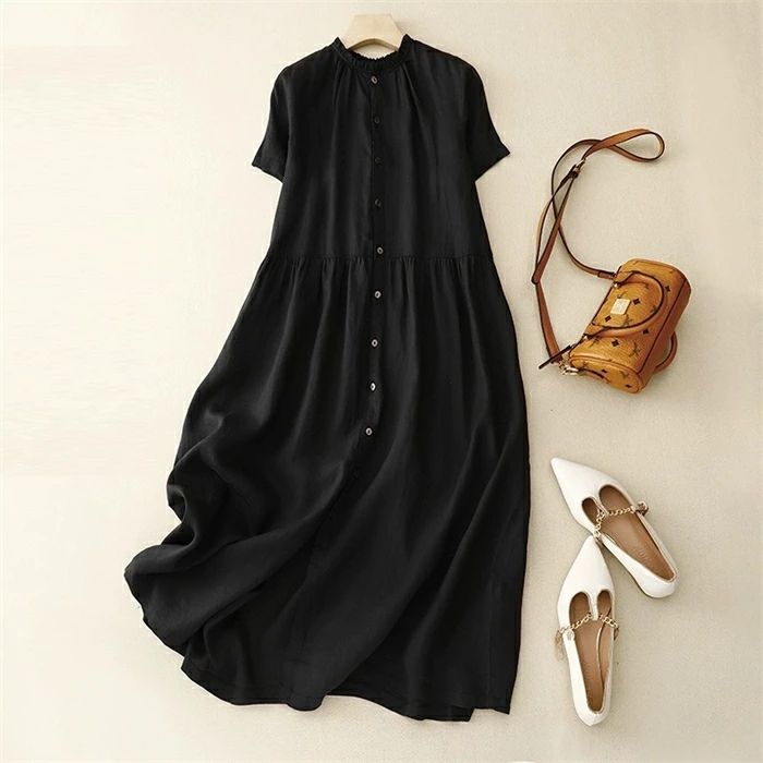 【送料無料】ガーゼ レディース ロングワンピース 綿麻ワンピ 半袖 シンプル 体型カバー マキシ丈 ゆるっと ミモレ 無地 春 夏 カジュアル 綿麻 ナチュラル プレゼント