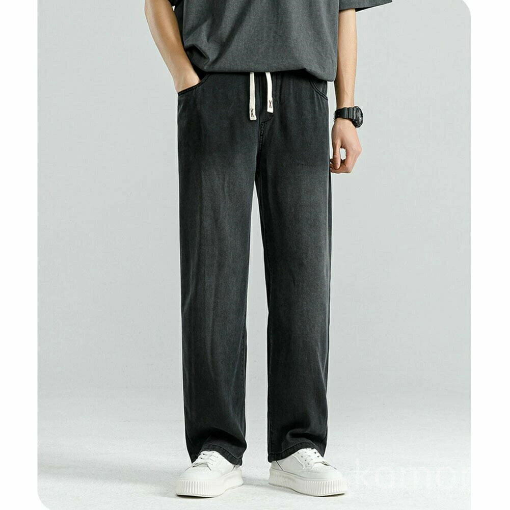 【送料無料】快適 涼感 涼しい 清涼 通気性 夏服 冷感パンツ カーゴパンツ アイスシルク 大きいサイズ ゆったり 薄手 ロングパンツ メンズ