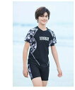 【送料無料】2点セット 130-170cm ショートパンツ 夏 海 プール 小学生 水陸両用人気色 練習用 上下セット 紫外線対策 可愛い ジュニア(4)