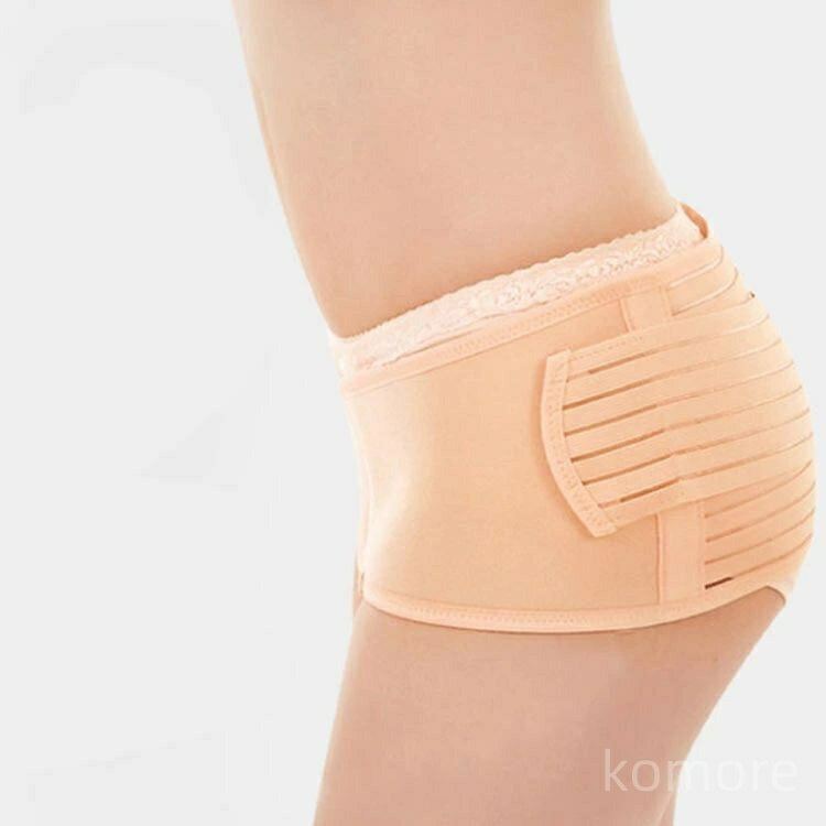 【送料無料】ストライプ メッシュ XL L M 大きいサイズ マジックテープ 体型維持 補正下着 妊婦帯 腹帯 妊娠中 産後 骨盤ベルト