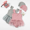 【送料無料】赤ちゃん かわいい キッズ ワンピース水着 レース フリル 子ども用 女の子 半袖 スイムキャップ付き ベビー水着 女児(4)