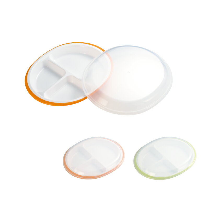 小森樹脂 楽弁 フタ付ランチプレート(丸)ランチプレート ワンプレート プレート 食器 お皿 皿 ランチ皿 フタ付き 仕切り付き 重ねて収納 作り置き おうちご...