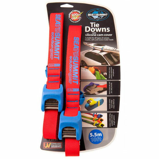 シートゥサミット タイダウンシリコンカバー5.5m ST88103 タイダウンベルト レッド/ブルー