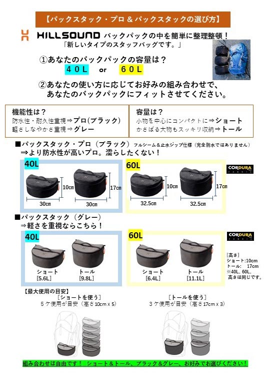 【最大2000円OFFクーポン配布中！8/23火1:59まで】ヒルサウンド パックスタック60L+ トール グレー hsoundPS60T パッキング