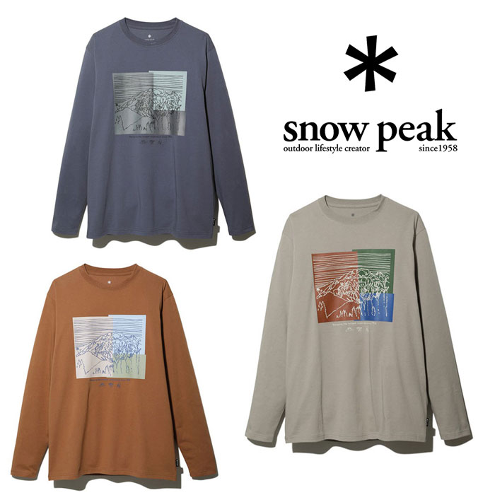 スノーピーク マウントエチゴ コマガタケ ロングスリーブTシャツ TS-22AU006 メンズ/男性用 Tシャツ Mt. Echigo Komagatake L/S T shirt