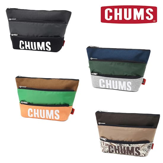 チャムス トリコロール3ポケットポーチスウェットナイロン CH60-3879 ポーチ Tricolor 3 Pocket Pouch Sweat Nylon 2025年春夏新作