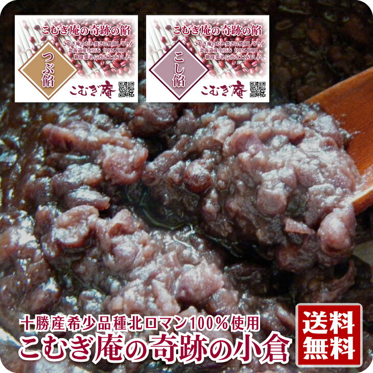 あんこ 約500g 送料無料 十勝産小豆 北ロマン つぶあん こしあん 小倉 粒餡 あん お取り寄せ おうちで おうち時間 パン作り お菓子作り 手作り パン材料 お菓子材料※