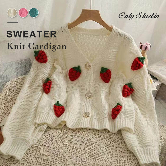 ニットアウター ビッグシルエット Vネック レディース リブ編み ゆったり セーター トップス カーディガン ショート丈 ニット