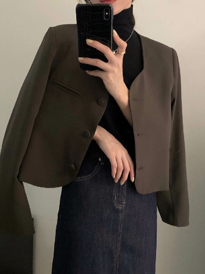 スーツジャケット 春 カーディガン 秋 入園式 ツイード 着痩せ フォーマル ノーカラー おしゃれ 通勤 カジュアル 春 フォーマル