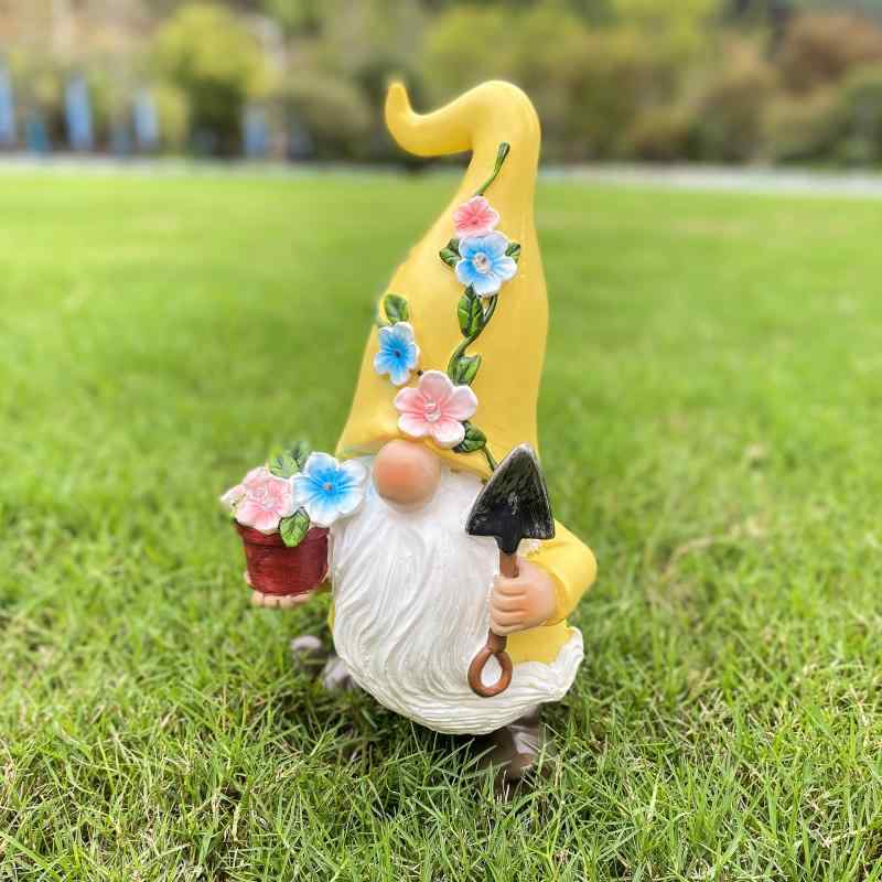 樹脂製 ノーム ガーデンオーナメント サンタクロ クリスマス ドワーフ ソーラーライト 置物 庭園 太陽光発電 庭 デコレーション(3)