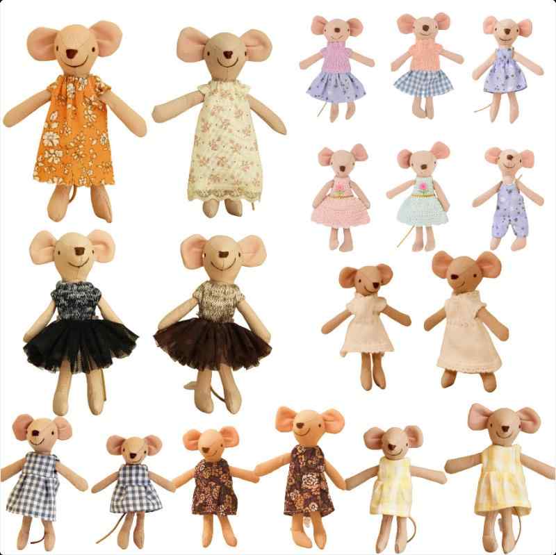 北欧風 ミニおもちゃ 黄色スカート コーヒー色チュチュスカート 布製 マウス 黒色チュチュスカート ド..