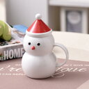 コーヒーカップ 雪だるま レディース 帽子付き 陶器 耐熱 マグカップ オフィス かわいい メンズ ギフト ミルクカップ クリスマス