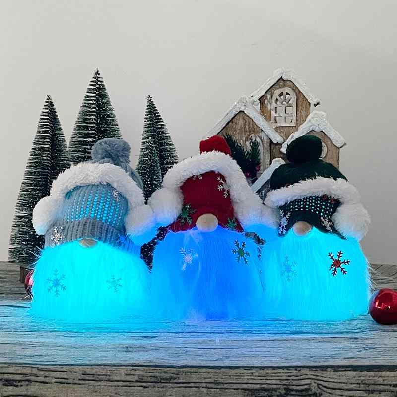 布製 ニット 北欧風 雪の結晶 ノーム人形 雑貨 ポリエステル 青色 赤色 クリスマス カートゥーン(x2) ..